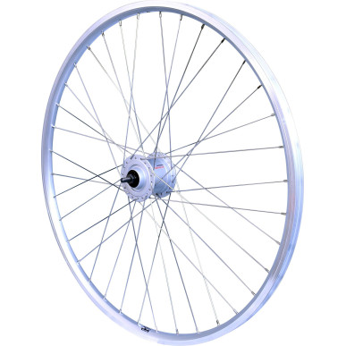 Front wheel Mach1 ER-10 Silver - 26" - Shimano Dynamo DH C3000 2.4W - Nuts