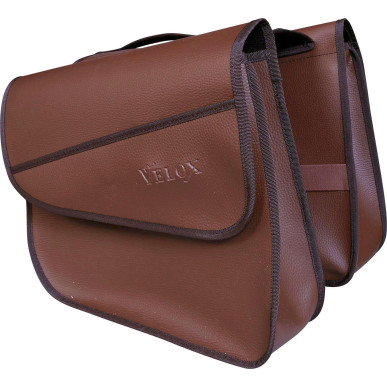 Rear rack bag Grained Faux Leather Velox - Brown