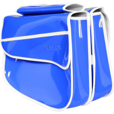 Rear rack bag Grained Faux Leather Velox - Varnished Blue