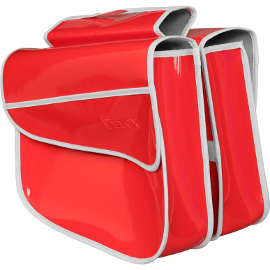 Rear rack bag Grained Faux Leather Velox - Varnished Red