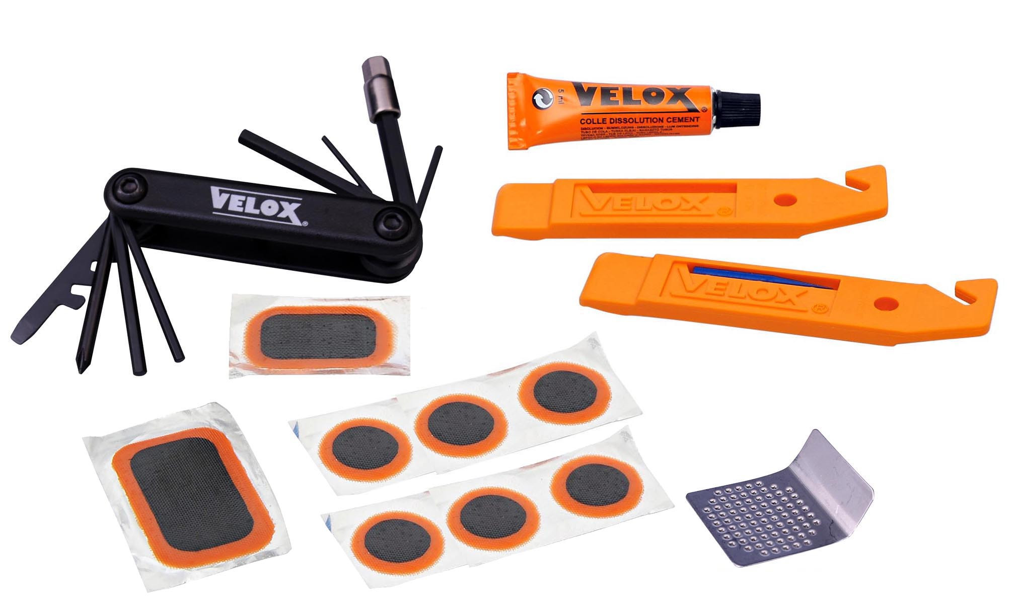 Velox Kit Réparation Complet avec Démontes-Pneus et Multi-Outils Ve