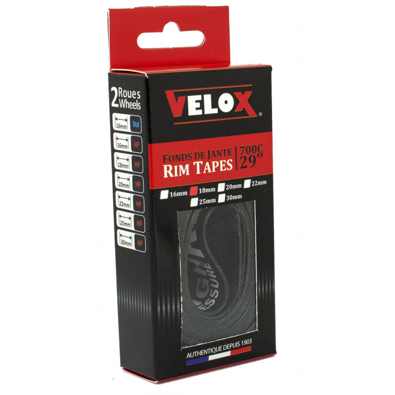 Rim tape high pressure Velox - Road 700C / MTB 29" - 18mm (pair) Rim tape high pressure Velox - Road 700C / MTB 29" - 18mm (pair)