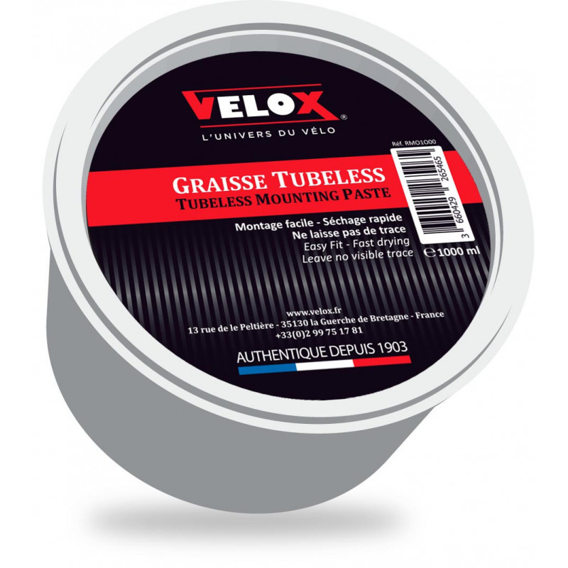 Graisse de Montage Velox pour pneus Tubeless - 1L Velox RMO Fonds de jante
