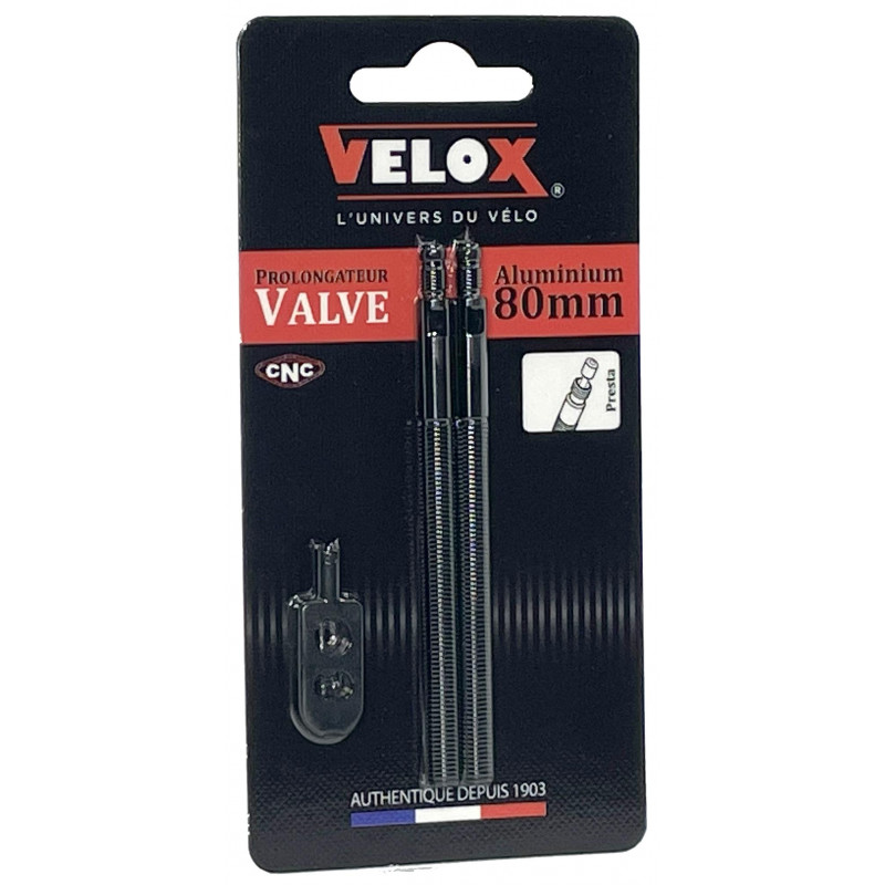 Prolongateurs de valve 80mm - Noir (la paire) Velox VEXTEND Valves et prolongateurs