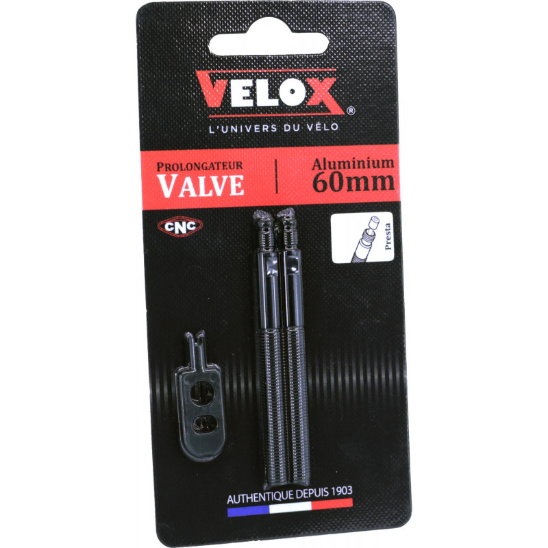Prolongateurs de valve 60mm - Noir (la paire) Velox VEXTEND Valves et prolongateurs