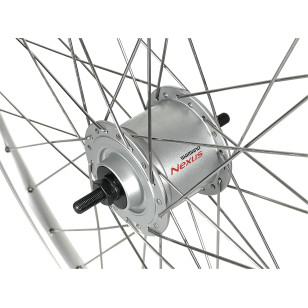 Front wheel Mach1 M260 Silver - 28" - Shimano Dynamo DH C3000 3W - Nuts