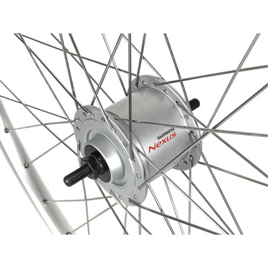 Front wheel Mach1 ER-10 Silver - 28" - Shimano Dynamo DH C3000 2.4W - Nuts