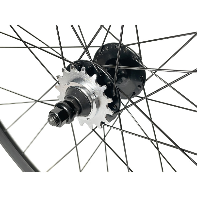 Rear wheel Mach1 550 Silver - Velox Track Flip/Flop - Nuts
