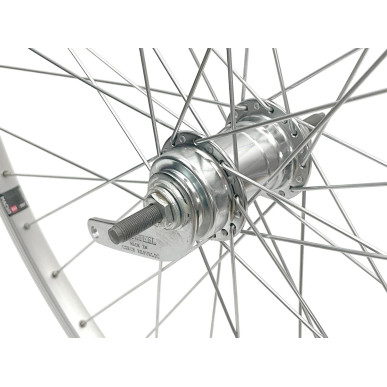 Rear wheel Mach1 CFX Silver - 700C - Velosteel Coaster brake 18T - Nuts