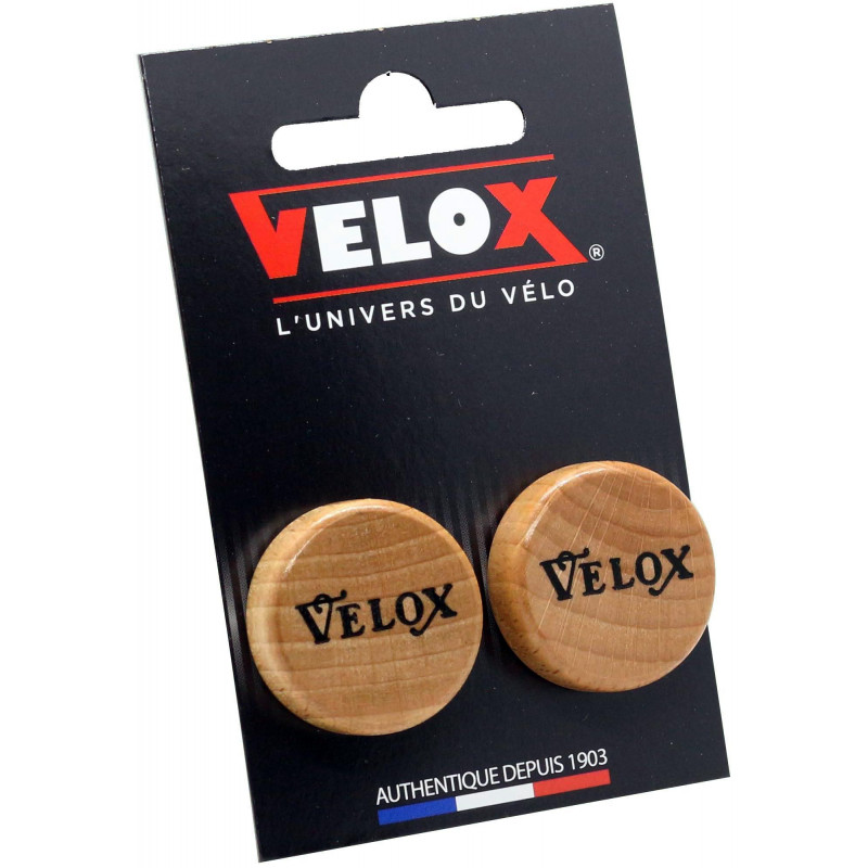 Embouts de guidon Velox - Vintage - Tête Bois Vernis (La paire) Velox V30CB02 Guidoline®