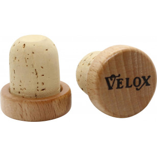 Embouts de guidon Velox - Vintage - Tête Bois Vernis (La paire) Velox V30CB02 Guidoline®