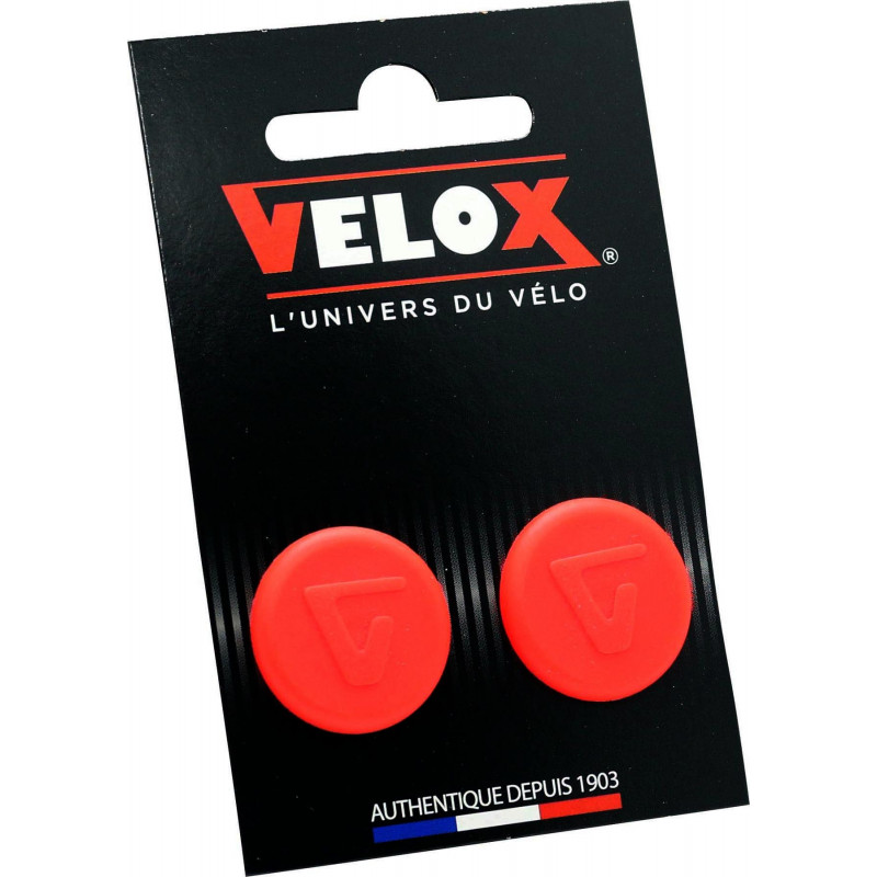 Handlebar end caps Velox - Red Fluo (pair)