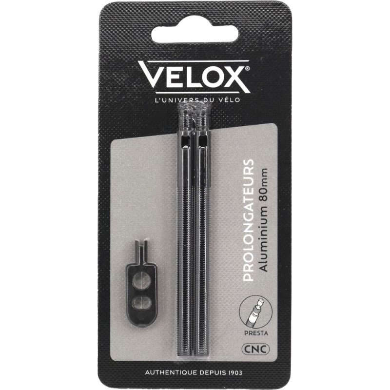 Valve extensions 80mm - Black (pair)