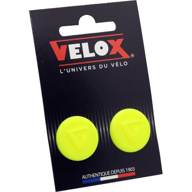 Handlebar end caps Velox - Yellow Fluo (pair)