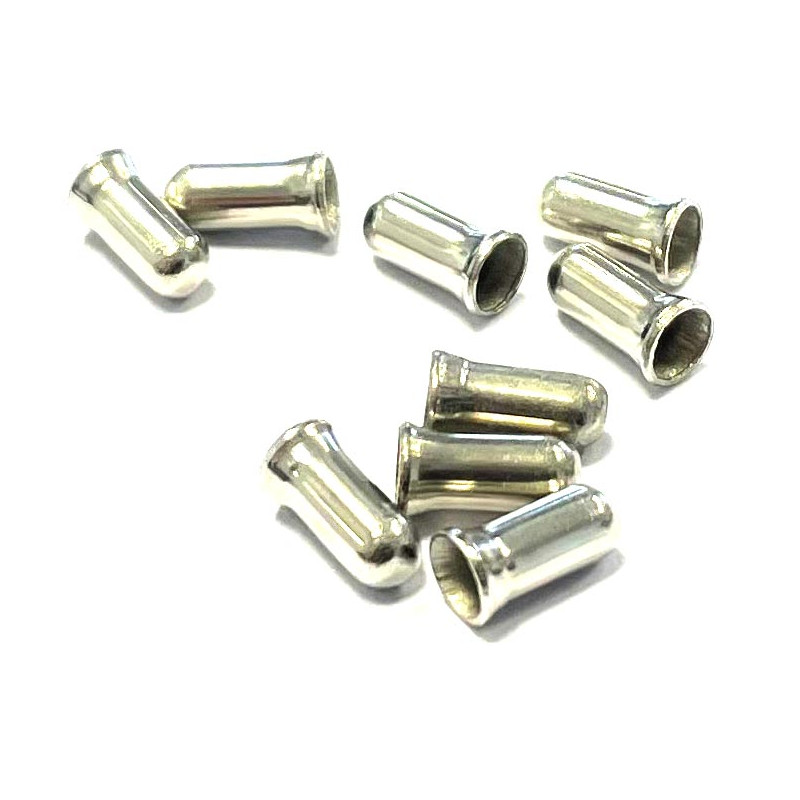 Chrome-plated crimp cable end caps (bag of 500)